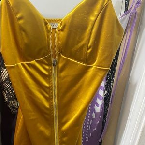Baddie golden mini dress